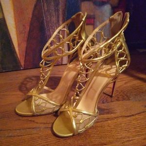 Gold Strapped Christian Louboutin stiletto